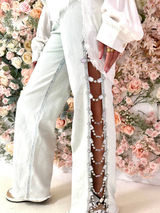 Blue B - Calça Jeans Brilho e Brilho