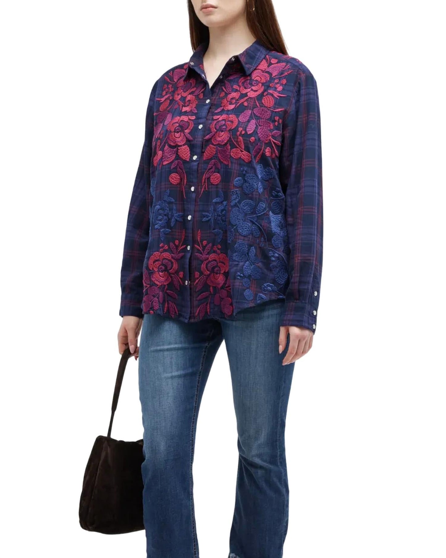 Johnny Was - Tuscan Embroidered Plaid Shirt