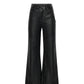 Frnch - Women's Faux Leather Bootcut Pants