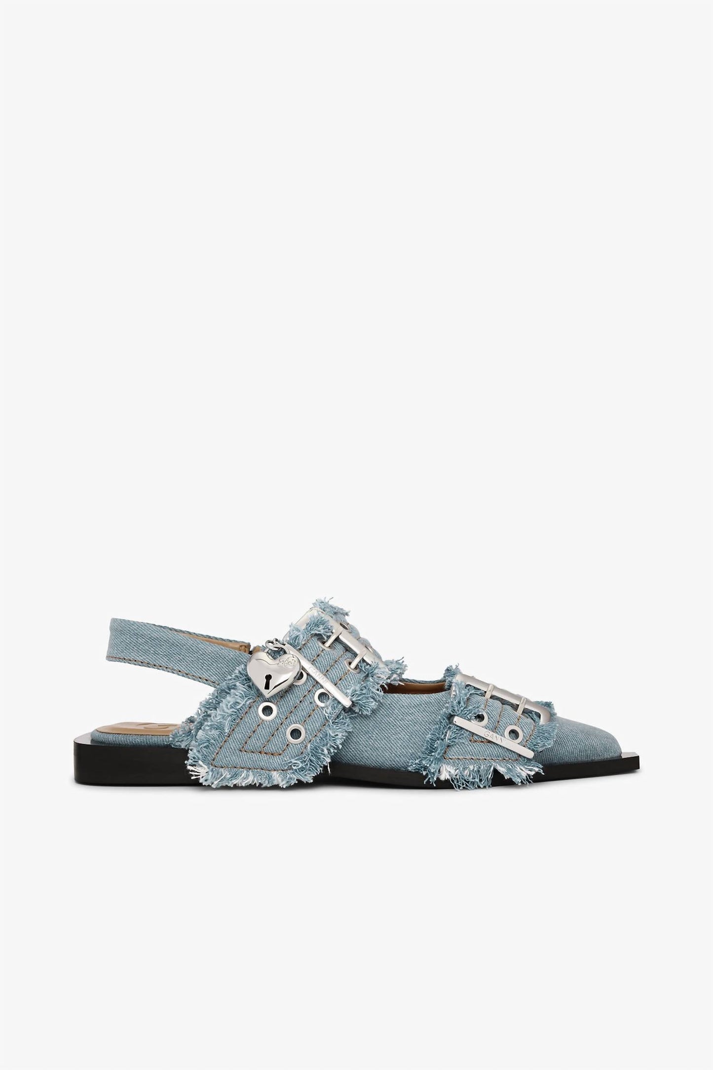 Ganni - Women's Feminine Buckle Ballerina Charms Flat Sandal