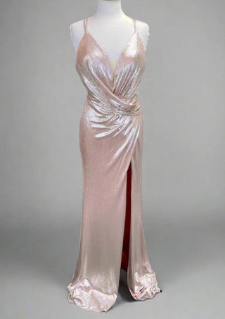 Alyce Paris - Women's Draped Bodice Metallic Dress