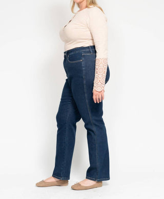 Judy Blue - Calça jeans reta com controle de barriga e cintura alta