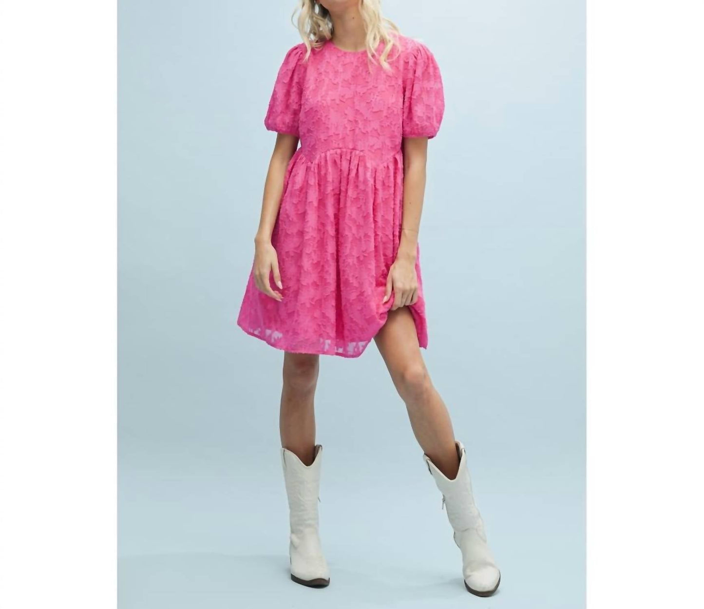 Wishlist - Textured Short Babydoll Dress