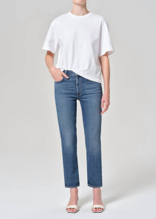 Agolde - Calça Jeans Curta Reta Kye Cintura Média