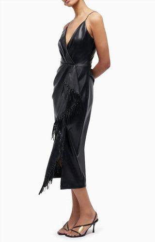 Simkhai - Carlee Fringe Detail Faux Leather Dress
