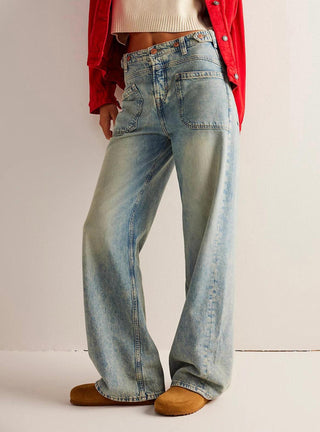 Free People - Calça Jeans Palmer com Punhos