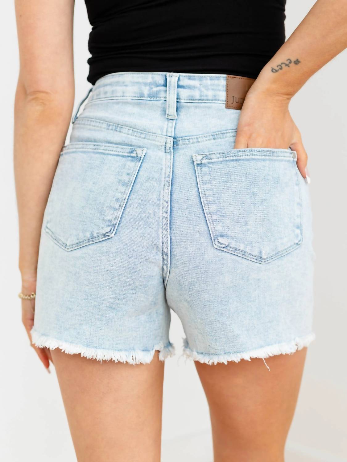 Judy Blue - High Waist Mineral Wash Shorts