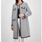 Anne Klein - Tweed Collarless Long Jacket