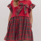 Entro - Tartan Plaid with a Bow Dress