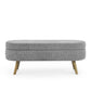 Ottoman Oval Storage Bench with Rubber Wood Legs