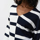 Joseph Ribkoff - Striped Sweater Knit V-neck Pullover