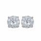 Diana M Jewels - Brincos de pino com halo de diamante de 0,80 cts