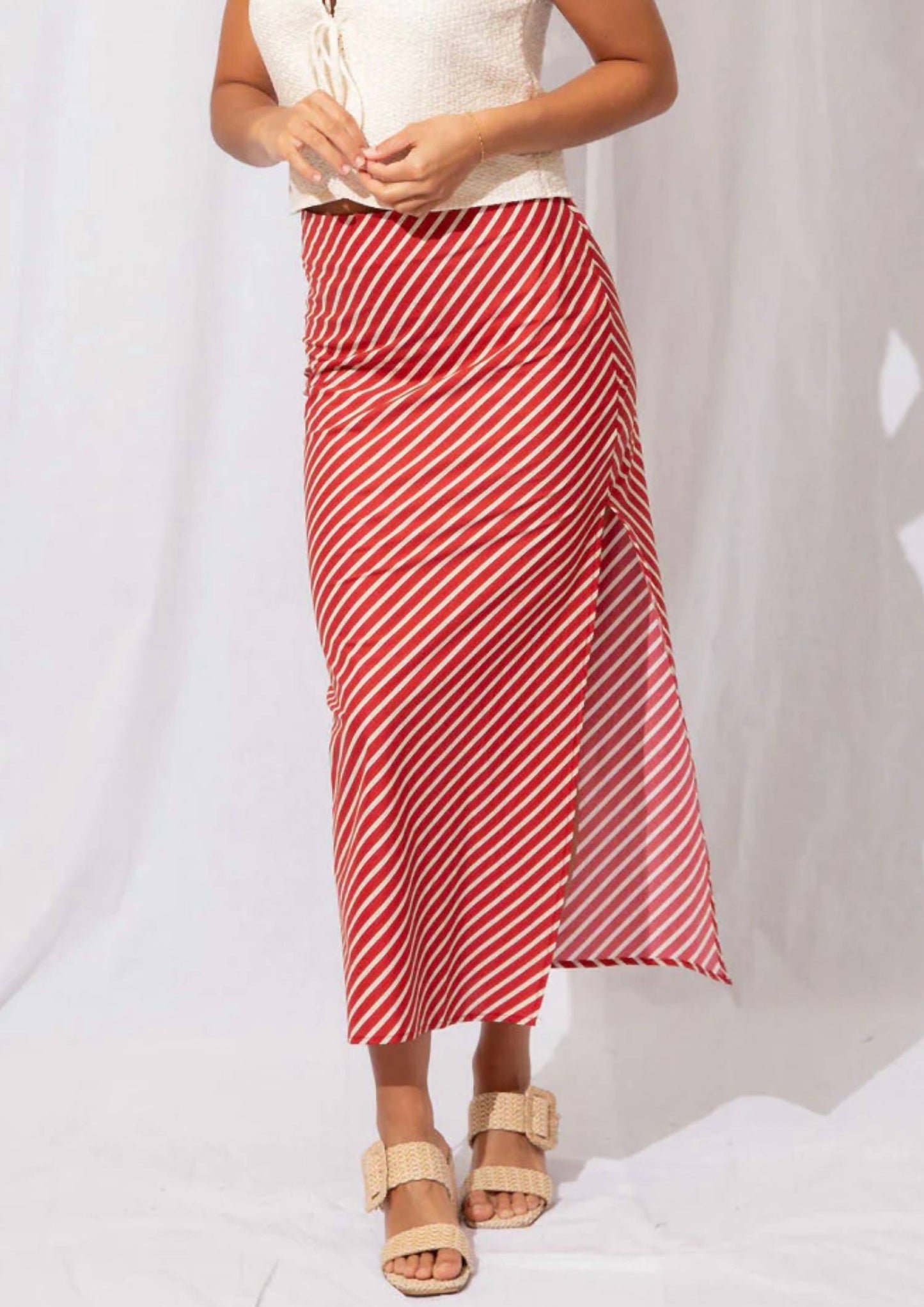 By Together - Lucy Stripe Midi Skirt
