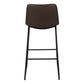 Bar Height Office Chair with Curved Backrest and Leather-Look Upholstery