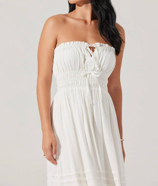 Astr - Vestido midi sem alças Aubrie com franzido