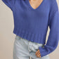 Z Supply - Vida Long Sleeve V-neck Sweater Riviera