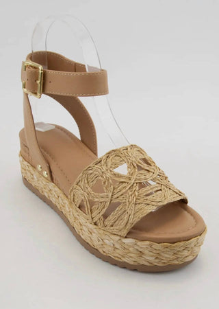 Ccocci - Women's Raffia Quarts Platform Sandals