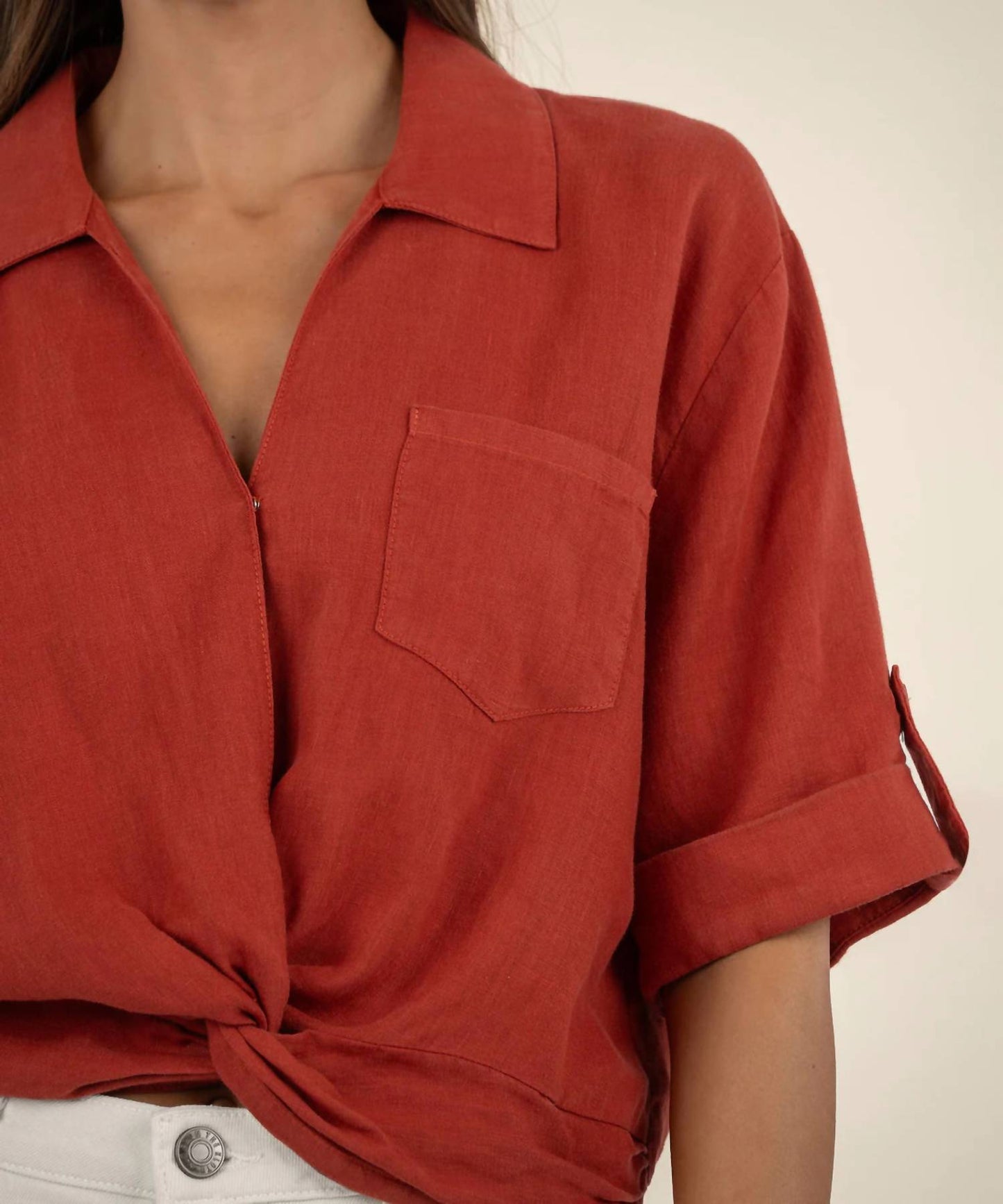 Kut From The Kloth - Rebel-knot Cuffed Sleeves Front Shirt