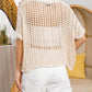 Bibi - Short Sleeve Net Crochet Top