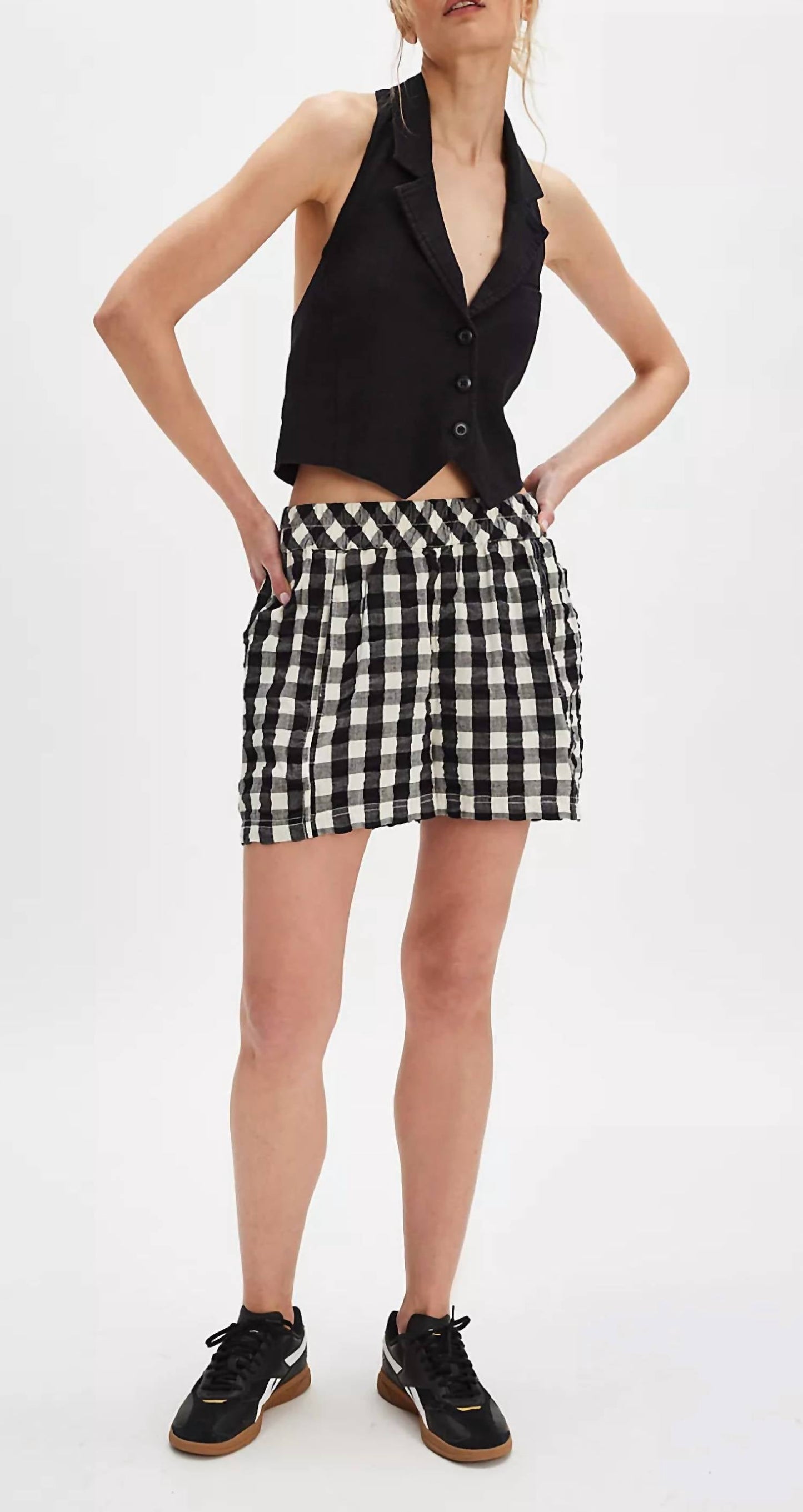 Free People - Get Free Seersucker Pull-on Shorts