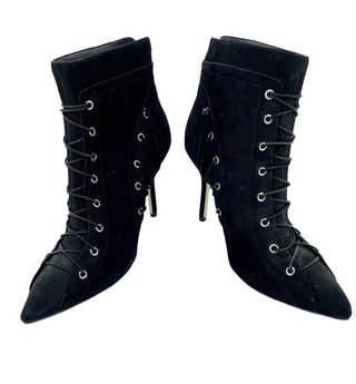 Catherine Malandrino - Women's Suede Leather Lace Up Ankle Booties