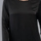 Insight - Satin Scoopneck Solid Blouse