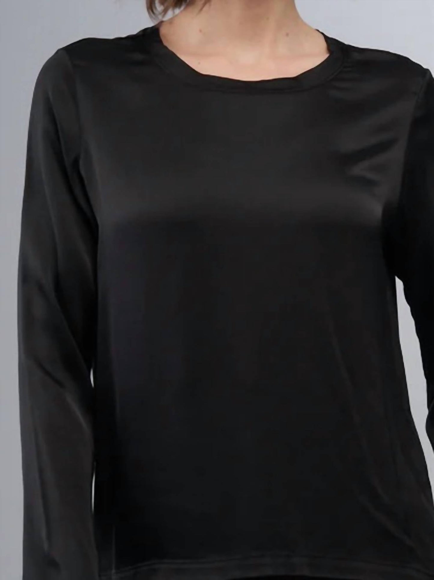 Insight - Satin Scoopneck Solid Blouse