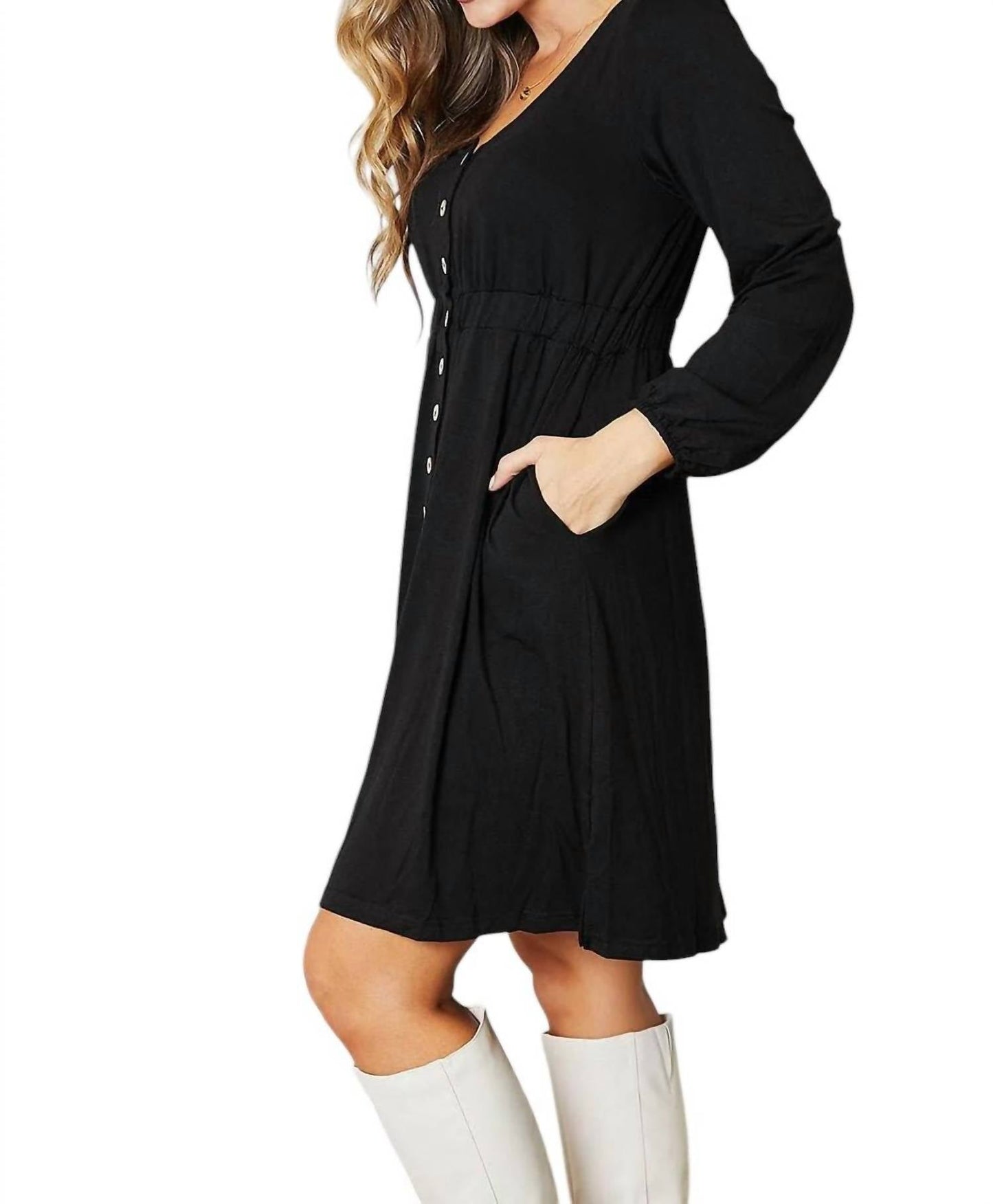 Double Take - Enchanting Elegance Long Sleeve Dress