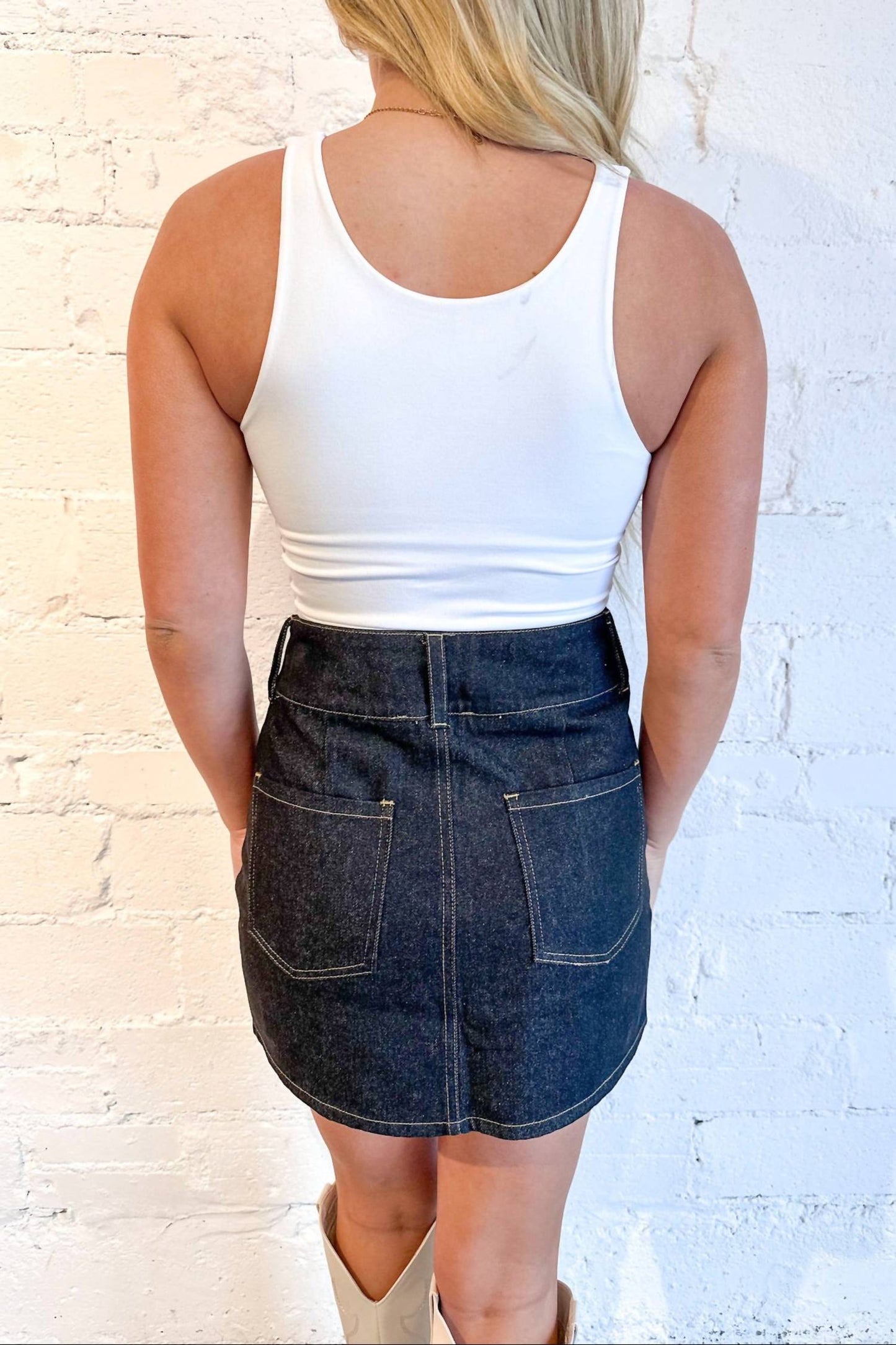 Cloud Ten - Pearl Pocket Denim Skirt
