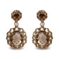 18K Rose Gold Diamond Accent and  Lemon and Oval Smoky Color Quartz Gemstone Dangle Drop Earring (G-H Color, SI1-SI2 Clarity)