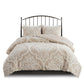 3 Piece Tufted Cotton Chenille Damask Comforter Set Taupe King/Cal King