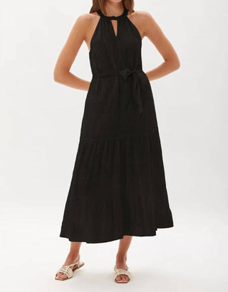 Vestido Halter Bordado Hathaway Ecru