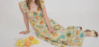 Blu Pepper - Vestido Patchwork Frutas