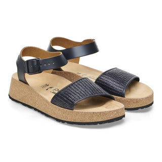 Birkenstock - Sandálias femininas de couro Glenda Raffia - Médias/Estreitas