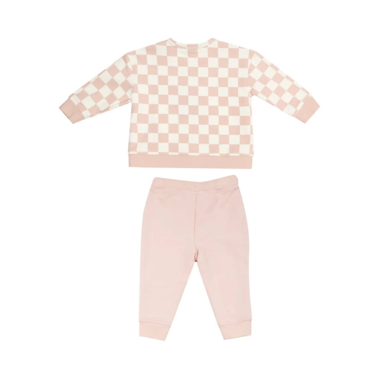 Angel Dear - Girl's Checkerboard Sweatshirt & Jogger Set