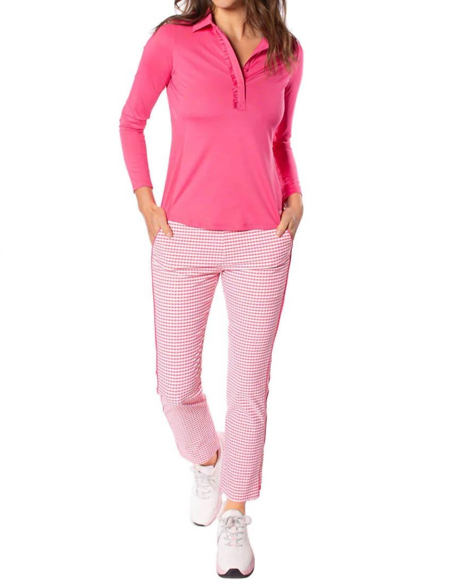 Golftini - Long Sleeve Ruffle Polo Shirt