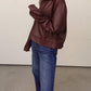 Allie Rose - Relaxed Long Sleeve Faux Leather Jacket