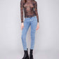 Charlie B - Mock Neck Top With Side Ruching