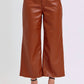 Judy Blue - High Rise Tummy Control Faux Leather Crop Wide Leg Jeans