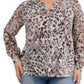 Perseption Concept - Animal Print Button Down Blouse Plus