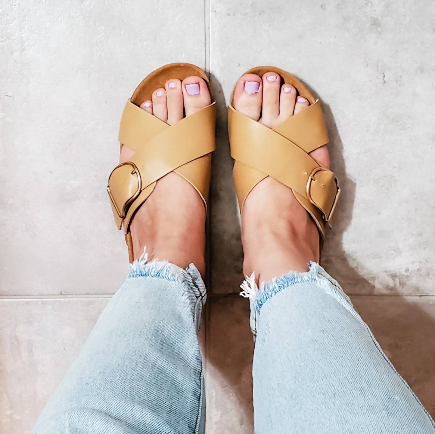 Qupid - Women's Buckle X-band Slip On Sandals