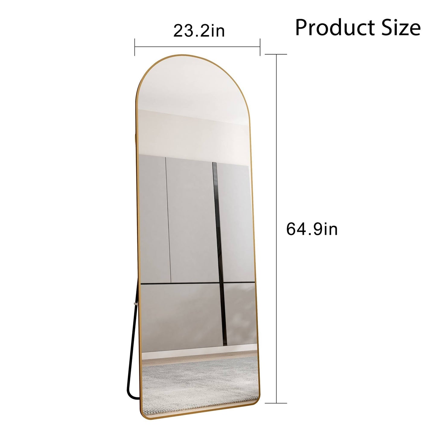 The 4th Generation Floor Mounted Full Length Mirror with Gold Frame