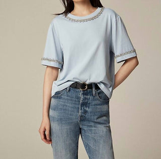 J.Crew - Camiseta de malha grossa com strass