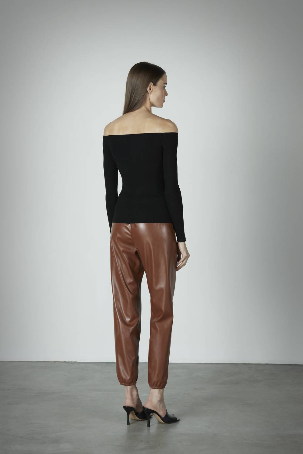Enza Costa - Silk Rib Off Shoulder Long Sleeve Top