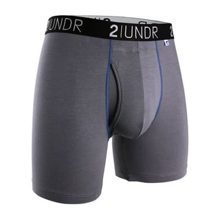 2UNDR Boxers Masculinos Swing Shift Cinza Azul XX Grande