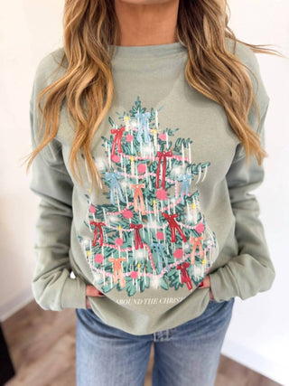 Chaudoin Creations - Ginger Christmas Tinsel Tree Sweatshirt