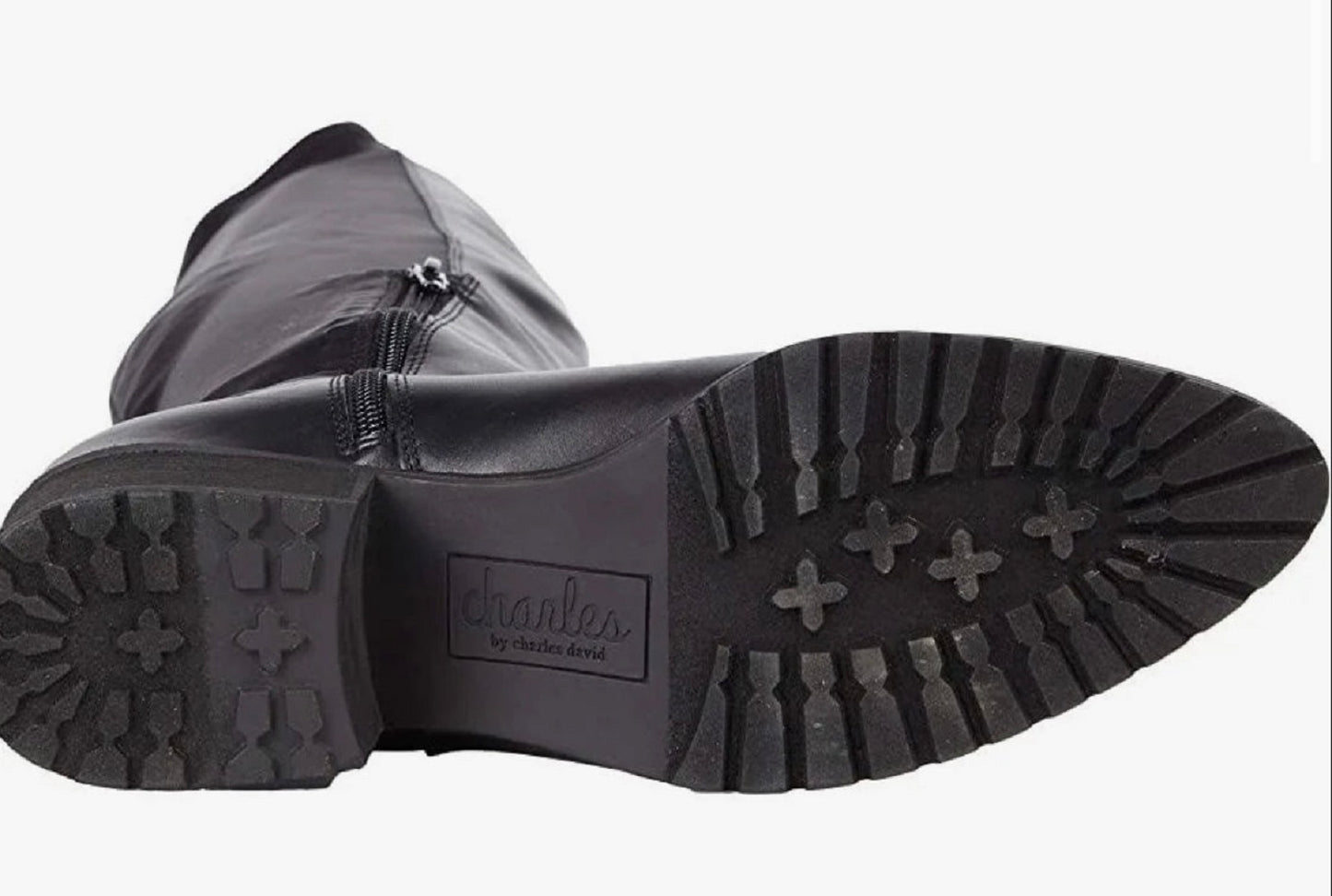Botas sociais femininas Barganbin Chic Sophisticated acima do joelho em couro sintético, pretas, tamanho 8,5