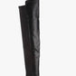 Botas sociais femininas Barganbin Chic Sophisticated acima do joelho em couro sintético, pretas, tamanho 8,5