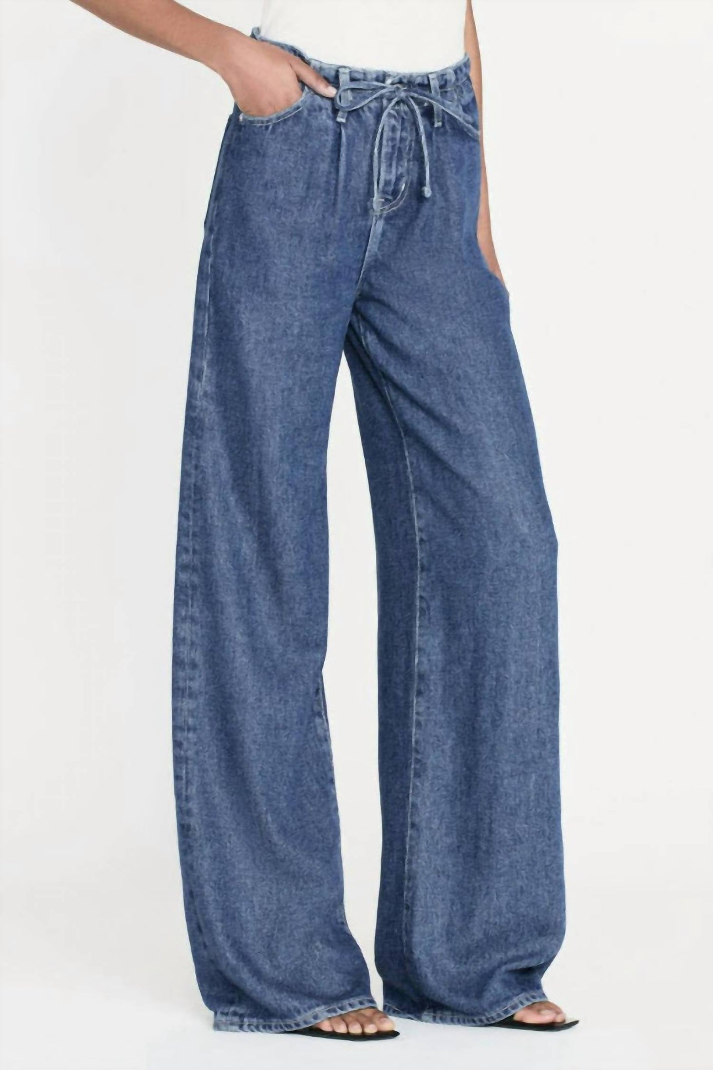 Frame - Drawstring Wide Leg Jean