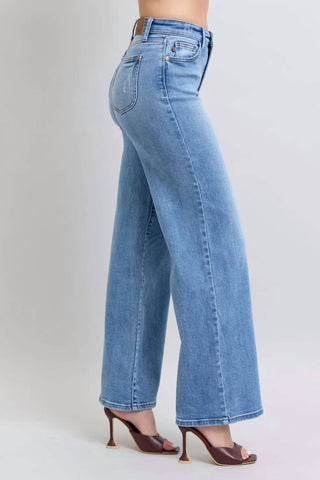 Judy Blue - Calça jeans larga tamanho grande com bolsos
